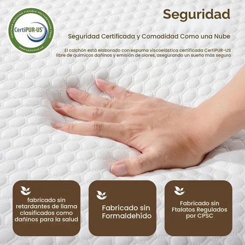 Vista 2 de TFD Colchón individual de espuma viscoelástica de 8 pulgadas en una caja, colchón de espuma viscoelástica de gel para un sueño cómodo y sueño