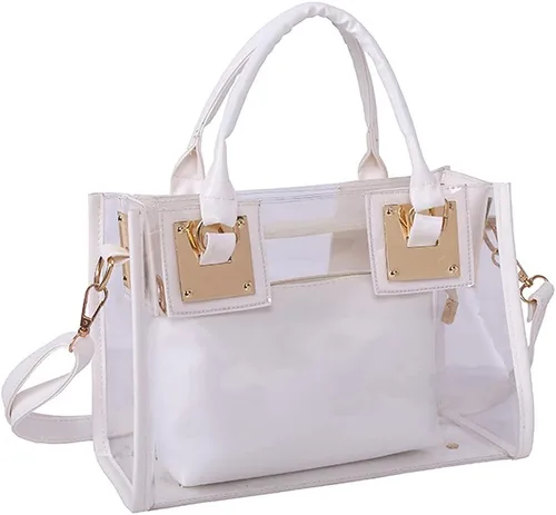Vista 9 de Cooba Bolso transparente para mujer, 2 unidades, de jalea transparente