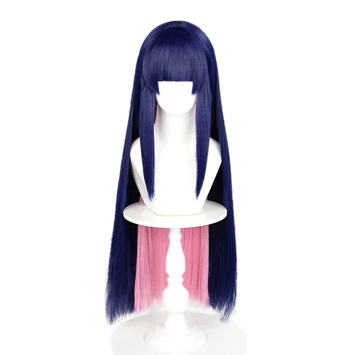 Vista 30 de COSPLAZA Cosplay peluca larga recta plana explosión sintética anime pelo negro