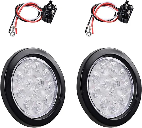 Vista 56 de Kit de tapones de cableado con cubierta de hule para luz trasera LED redonda de 4", 12 ledes, para RV, camioneta