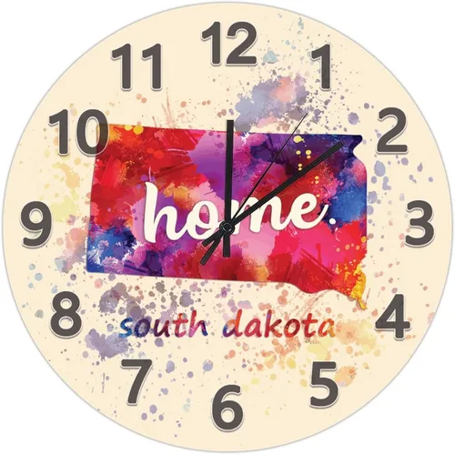 Vista 38 de UFunhome Reloj de pared con mapa del estado de Nevada, acuarela, Estados Unidos, reloj redondo de madera, funciona con pilas, silencioso, sin