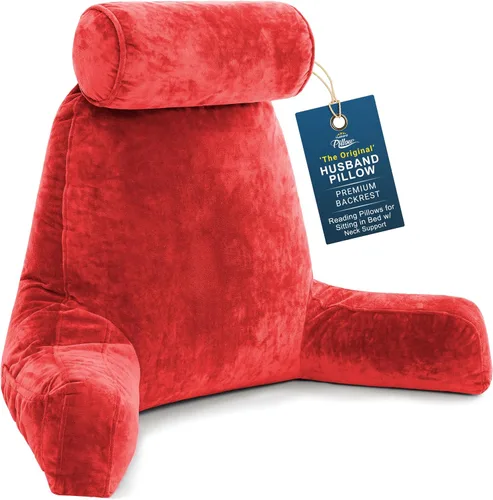 Vista 12 de Almohada Husband Mediana Negra, Respaldo para Niños, Adolescentes, Adultos Pequeños – Almohada de Lectura con Brazos, Altura Ajustable, Espuma
