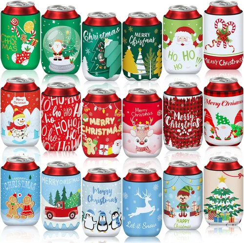 Vista 14 de 18 fundas plegables para enfriar latas de béisbol Insulated Neoprene, Beer Drink Beverage Can Bottle Cooler Sleeves, Sports Birthday Party