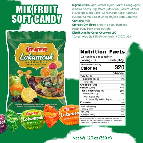 Vista 2 de Fruit Slices Jelly Candy - Bolsa de 12.3 onzas envueltas individualmente