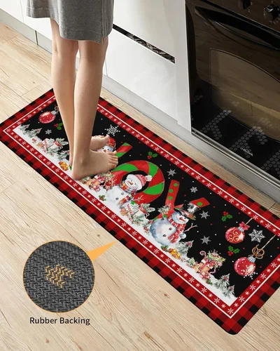 Vista 3 de Tapete de baño de muñeco de nieve para bañera, antideslizante, de secado rápido y absorbente, tierra de diatomeas, fregadero, dormitorio, cocina
