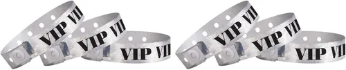 Vista 9 de 100 pulseras holográficas de plástico VIP azules de Wristco - Pulseras para eventos Extended Wear, Security Snap Prevents Reuse – USA Made