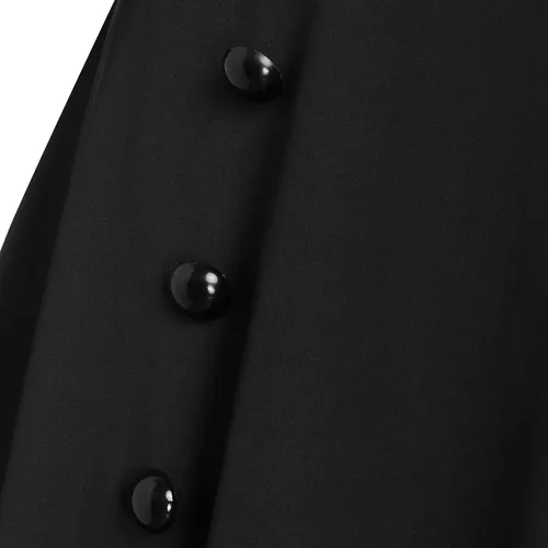Vista 6 de Vestido renacentista para mujer, vestido gótico negro con calavera, vestido de encaje de manga larga, vestidos de otoño, esqueleto, hippie, fiesta