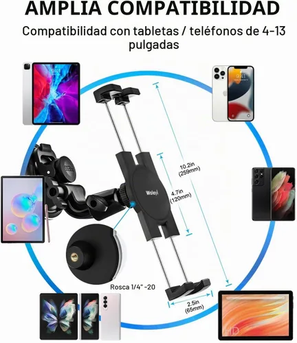 Vista 7 de Soporte para tableta de parabrisas de automóvil, ventosa, resistente, para tablero, automóvil, camión, vehículo, SUV con tornillo de 1/4 pulgadas