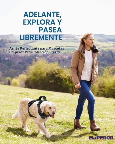 Vista 7 de Emperor Pets - Arnés para perro sin tirones, talla S, color negro
