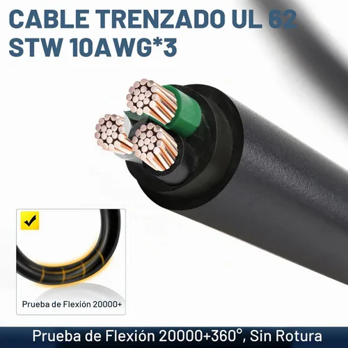 Vista 6 de Adaptador de enchufe macho NEMA N6-30P de 30Amp a enchufe de secadora a adaptador de cargador EV de 6-20R, enchufe de secadora de 3 clavijas de 30A