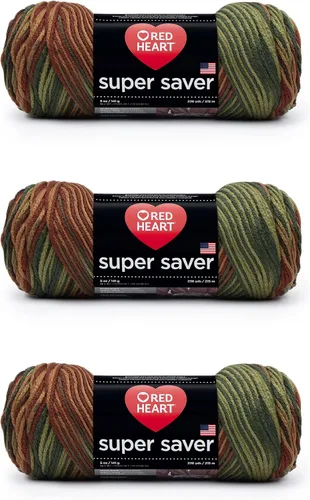 Vista 34 de Red Heart Hilo Super Saver, paquete de 3, camuflaje, 3