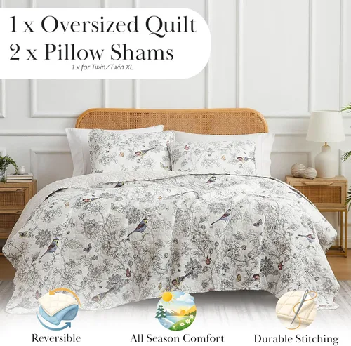 Vista 2 de Southshore Fine Living, Inc. Juego de ropa de cama con edredón extragrande, juego de edredón de 2 piezas Twin XL con funda de almohada a juego 04