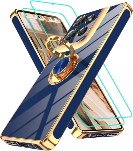 Vista 216 de Funda para Motorola Moto G 5G 2024: Funda Moto G Play 5G 2024 con 2 piezas de protectores de pantalla, soporte de anillo de rotación de 360°