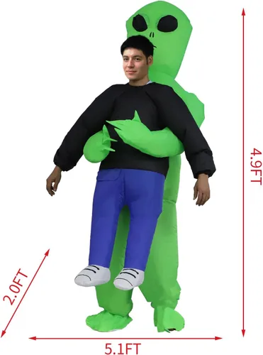 Vista 4 de HZGDEJTG Disfraz inflable de monstruo navideño, la mejor decoración para fiestas, reuniones, celebraciones de vacaciones, Halloween y otros