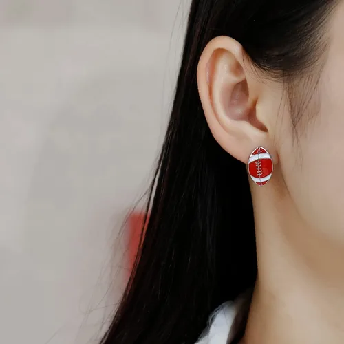 Vista 3 de Aretes colgantes de pelota deportiva, aretes de fútbol, aretes de baloncesto, aretes de fútbol, voleibol, béisbol, aretes para mujeres