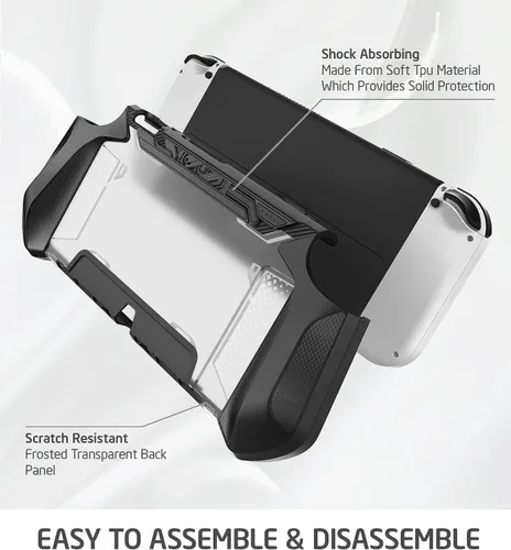 Vista 4 de Mumba Funda acoplable para Nintendo Switch OLED 2021 serie Blade TPU Grip funda protectora accesorios compatibles con Nintendo Switch OLED de 7