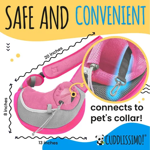 Vista 6 de Cuddlissimo! Portaequipajes para mascotas - Tamaño cuidadosamente calculado para cachorros y gatos de raza taza de té y juguete (menos de 6 libras)