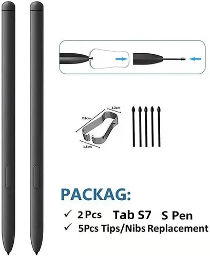 Vista 2 de 2 lápices capacitivos Tab S9 de repuesto para Samsung Galaxy Tab S7/S7+, S8/S8+ Plus/S8 Ultra, S9/S9+/S9 Ultra S Pen todas las versiones