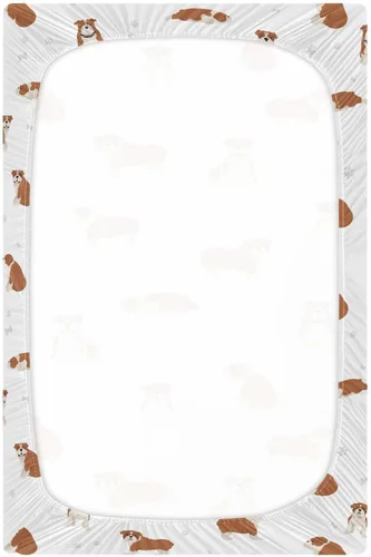 Vista 3 de English Bulldog - Sábanas transpirables para colchón de cuna, suaves y transpirables de 39 x 27 x 5 pulgadas Color: 12