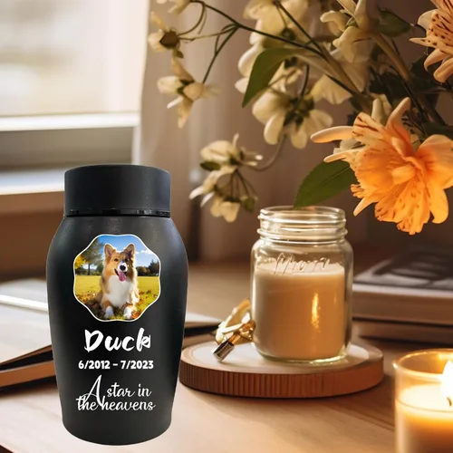 Vista 6 de Urnas personalizadas para cenizas de perros y gatos, nombre de mascota personalizado para urnas de cremación, urnas de recuerdo conmemorativas
