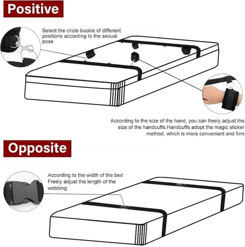 Vista 6 de Bed Bonage Restricciones sexuales para adultos, bandas de resistencia sexual para cama tamaño King, correas de cama, kits de amarres de cama