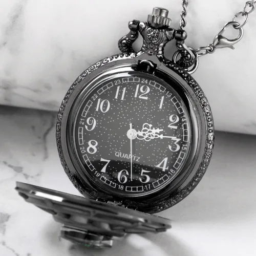 Vista 3 de Reloj de bolsillo para hombre, árabe digital reloj de bolsillo con cadena para hombre