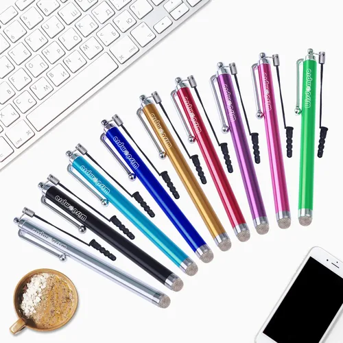Vista 7 de Wisdompro Bolígrafos para pantallas táctiles, paquete de 9 lápices de punta de microfibra Lápiz óptico universal con correa para iPad, tableta