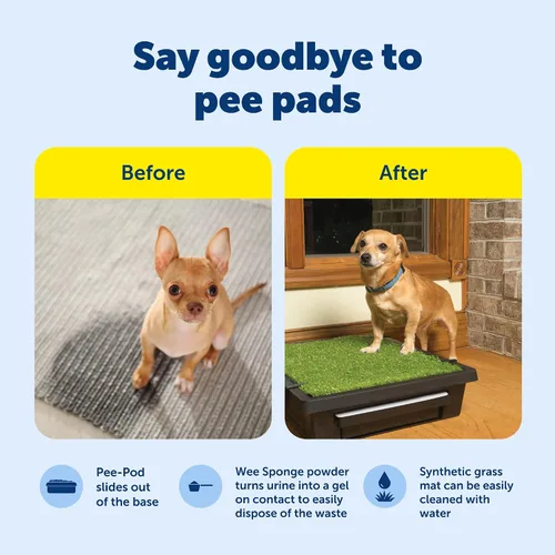 Vista 3 de PetSafe baño para mascotas portable., S, Negro Gass Mat Toilet Alternative for Puppy Pads, Perfect for House Training and Small Spaces, Less Odor