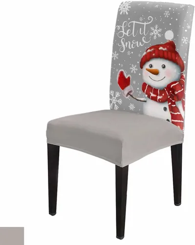Vista 17 de Funda para silla de comedor, diseño de árbol de Navidad, leopardo, rojo, verde, negro, blanco, copos de nieve, protector para silla de invierno