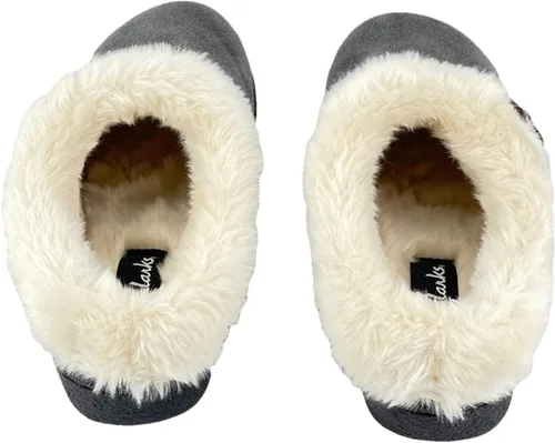 Vista 5 de Clarks JMH2047 - Pantuflas de piel sintética de felpa suave para mujer