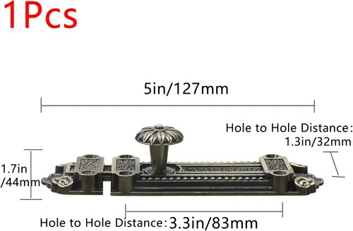 Vista 2 de Geesatis - Cerradura de seguridad para puerta deslizante de 5 pulgadas con tornillos de montaje Bronze Sliding Door Window Latch with Mounting