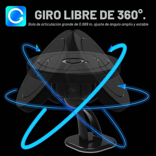 Vista 5 de Compatible con Mag Safe Car Mount Dashboard Magnetic 360° Soporte de teléfono ajustable de goma suave frontal compatible con iPhone