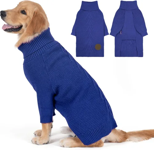 Vista 14 de cyeollo Suéter para perro pequeño, suéteres cálidos de cuello alto para perros pequeños, sudadera tejida para perrito con mangas, suéter de otoño e