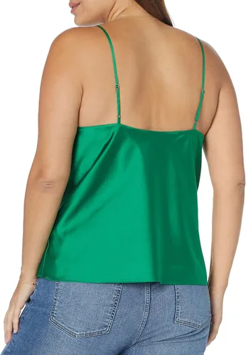Vista 5 de The Drop Christy - Camiseta elástica sedosa con cuello de vaca para mujer