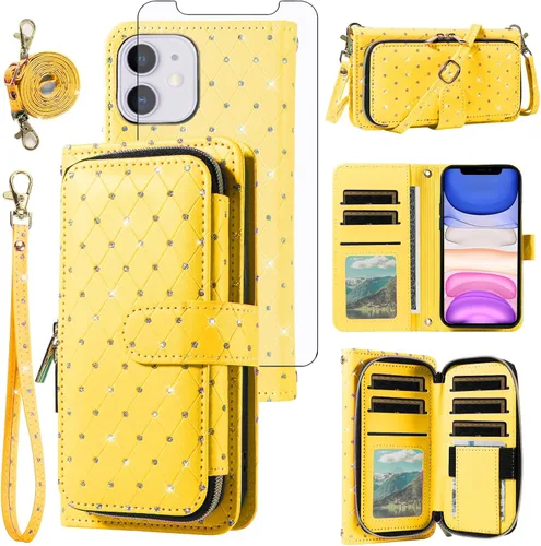 Vista 22 de Funda para teléfono iPhone 6 6S con cremallera y protector de pantalla con protector de pantalla, correa de cordón cruzado, ranura para iPhone 6 Six
