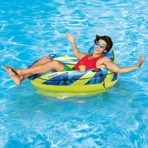 Vista 2 de Funsicle FunTube inflable de 48 x 20 pulgadas con 2 portavasos