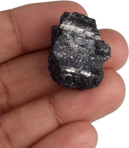 Vista 4 de GEMHUB Cristal curativo de turmalina negra rara de 50.00 ct natural crudo lapidario cabbing turmalina áspera Schorl gema, Gema, Turmalina mejorada