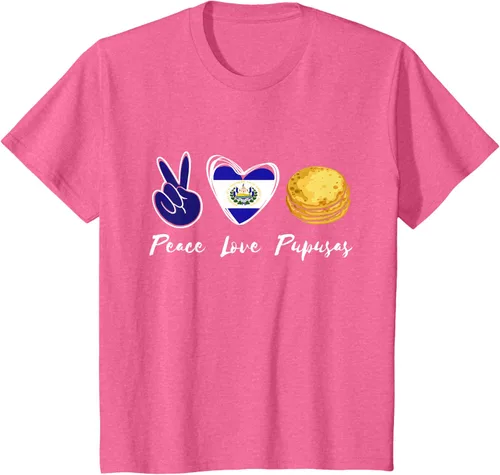 Vista 59 de Pupusas Lover Love Peace El Salvadaor Camiseta Comida Salvadoreña