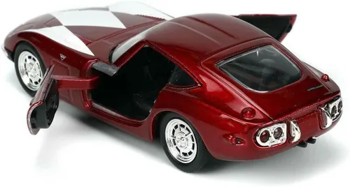 Vista 5 de Jada Toys Power Rangers 1:32 1967 Toyota 2000 GT - Coche fundido a presión y figura de 1.65 pulgadas Red Rangers, juguetes para K a partir de 8 años