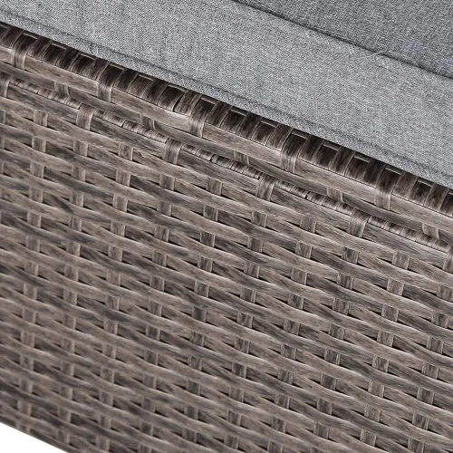 Vista 8 de Patiorama Tumbona para patio al aire libre, elegante silla tumbona reclinable ajustable de ratán para piscina con cojín, mimbre de polietileno gris