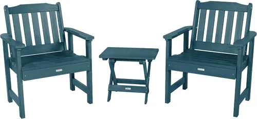 Vista 11 de Highwood AD-KITCHGL1-BKE Lehigh (2) sillas de jardín con mesa auxiliar plegable, color negro