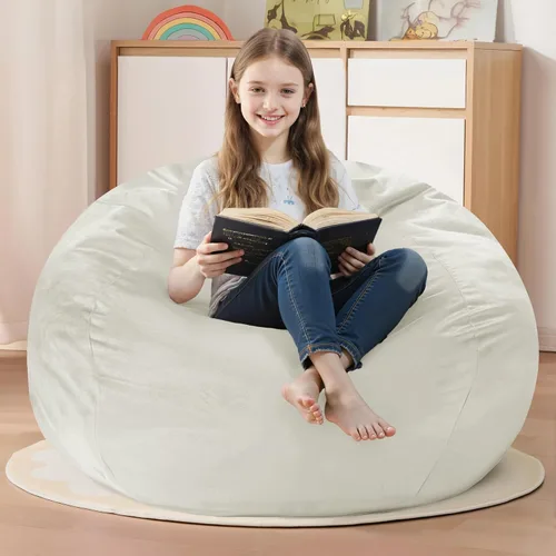 Vista 36 de Homguava - Sillón puff de 3 pies Sillón estilo puff grande de 3 pulgadas con relleno de espuma viscoelástica, sofá suave con funda de terciopelo