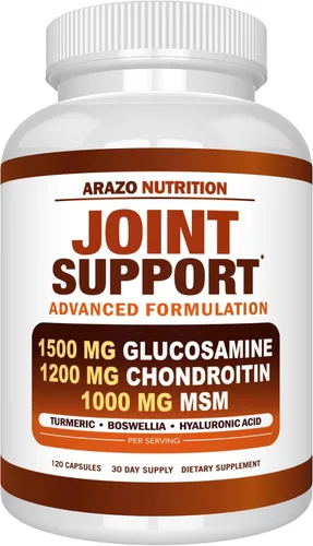 Vista 10 de Arazo Nutrition Glucosamina Condroitina Cúrcuma MSM Boswellia - Suplemento para el alivio de las articulaciones 60 cápsulas para huesos, espalda