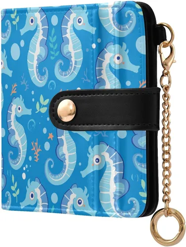 Vista 25 de Red Heart Black - Cartera para mujer, con bloqueo RFID, pequeña, delgada, tarjetero, plegable, compacta, de piel sintética, con bolsillo