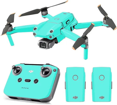 Vista 10 de SopiGuard Skin for DJI Mavic Air 2s Juego completo de calcomanías de vinilo de precisión + controlador + 3 fundas de batería (3M negro carbón)