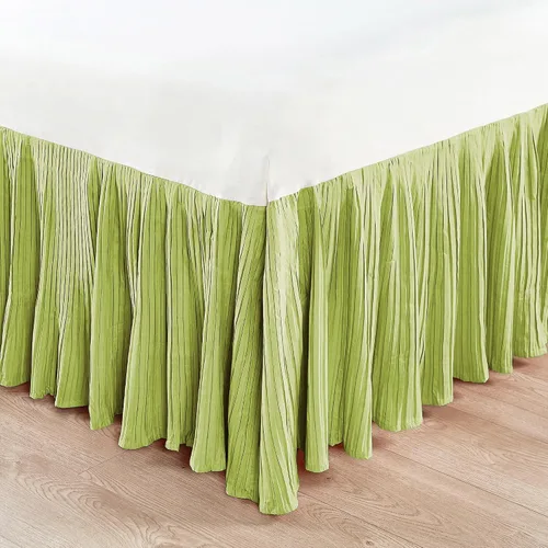 Vista 7 de Home Soft Things Falda de cama plisada de microfibra, diseño elegante envolvente de microfibra sólida con caída de 18 pulgadas, ropa de cama