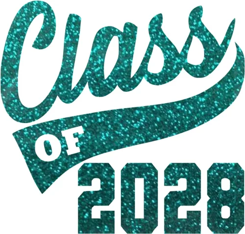 Vista 30 de Adhesivo de graduación para planchar en la clase de 2028, calcomanía para camiseta de secundaria, parche de graduación HTV para graduados