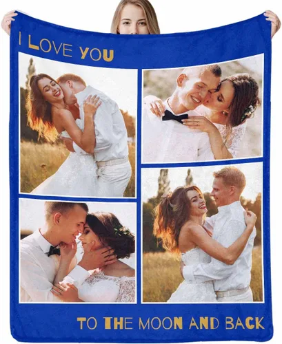 Vista 15 de Manta personalizada con fotos: hecha en EE. UU., manta personalizada para regalo conmemorativo con collage de 10 fotos, mantas personalizadas, manta