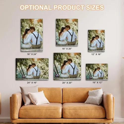 Vista 5 de WEGA Impresiones en lienzo personalizadas con tus fotos (enmarcada de 6 x 8 pulgadas), carga tu imagen/foto, regalos de fotos personalizados
