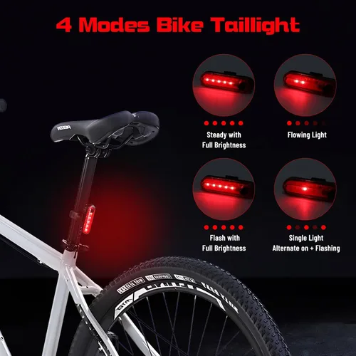 Vista 3 de Suruid 6 luces LED brillantes para bicicleta con soporte ajustable, faro de bicicleta recargable, impermeable Ipx-6, accesorios para bicicleta